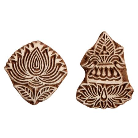 Set of 2 Piece New Mix Wooden Printing Block